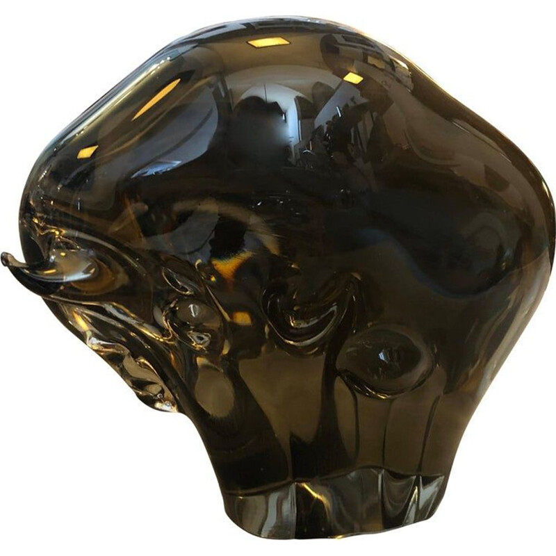Vintage Brown Murano Glass Bull by Livio Seguso, 1970s