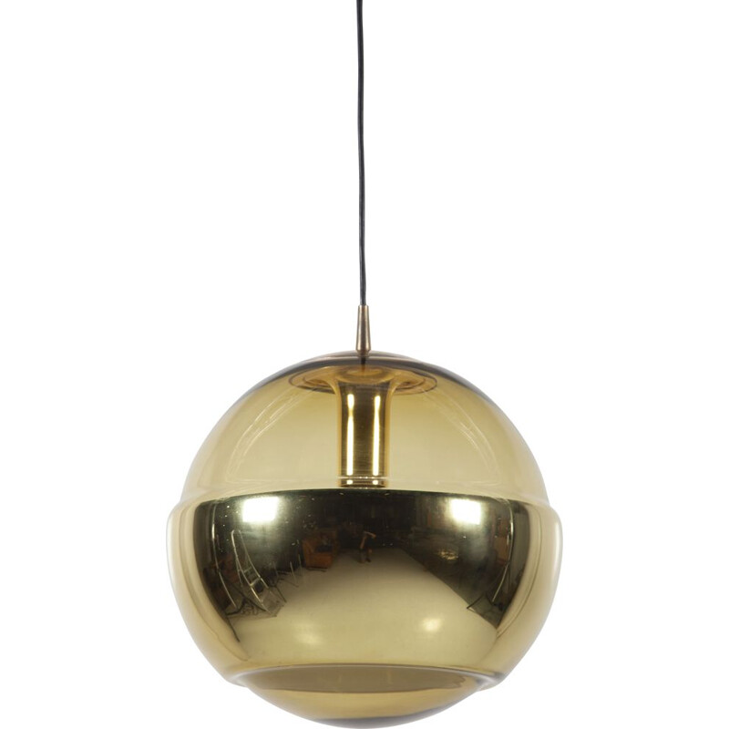 Vintage Brass Globe Pendant Lamp from Peill & Putzler, Germany