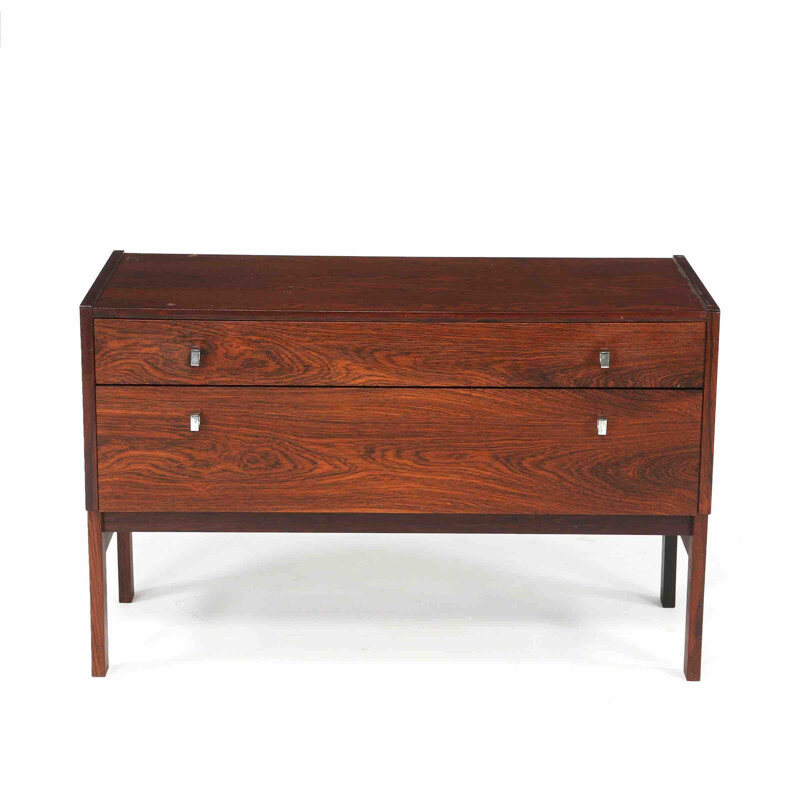 Vintage rosewood chest of drawers with 2 drawers