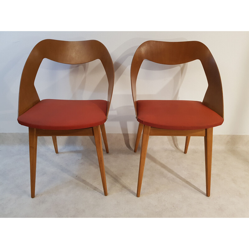 Suite de 6 chaises vintage de Louis Paolozzi pour ZOL, 1958 