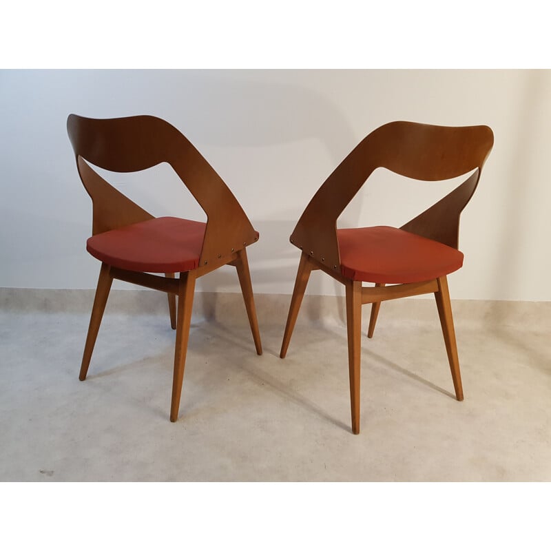 Suite de 6 chaises vintage de Louis Paolozzi pour ZOL, 1958 