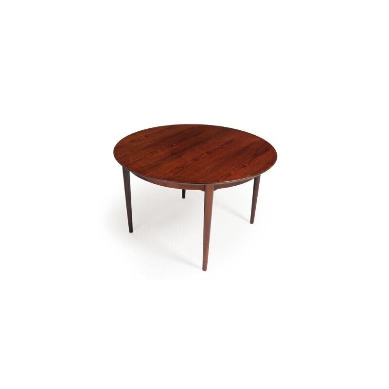  Vintage rosewood circular dining table by Mobilier Dansk