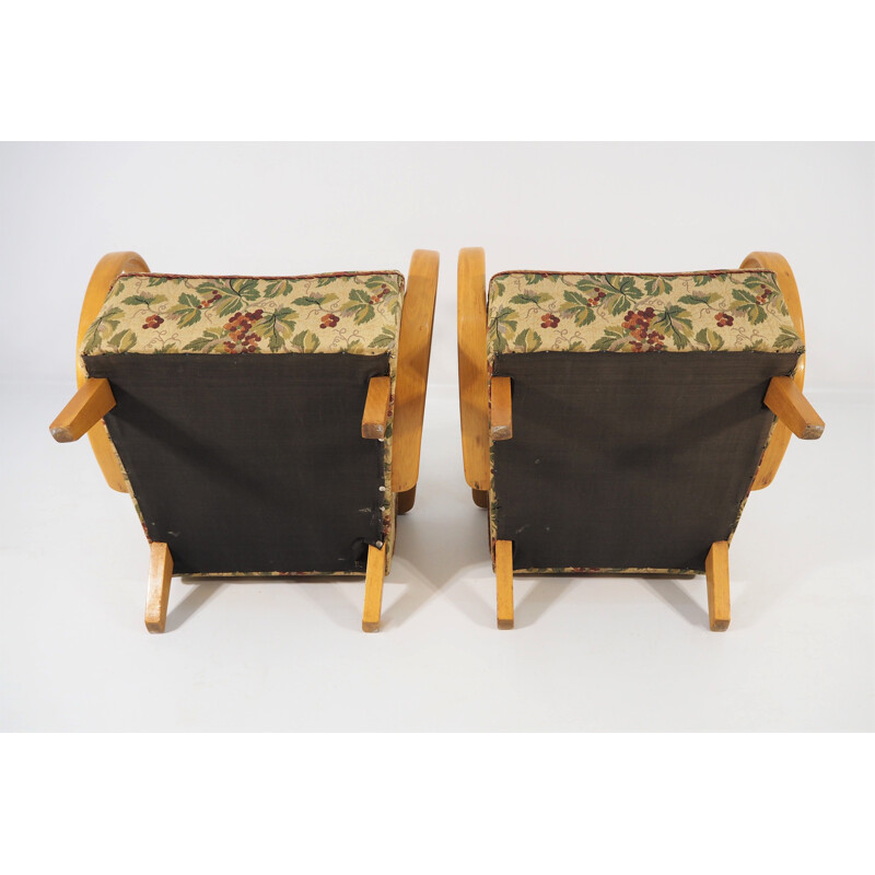 Vintage Art Deco pair of Lounge Chairs by Jindřich Halabala, 1950s