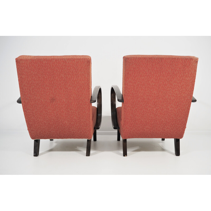 Pair of Art Deco Lounge Chairs by Jindřich Halabala, 1950s