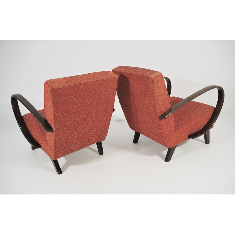 Paire de fauteuils Art déco par Jindřich Halabala, 1950