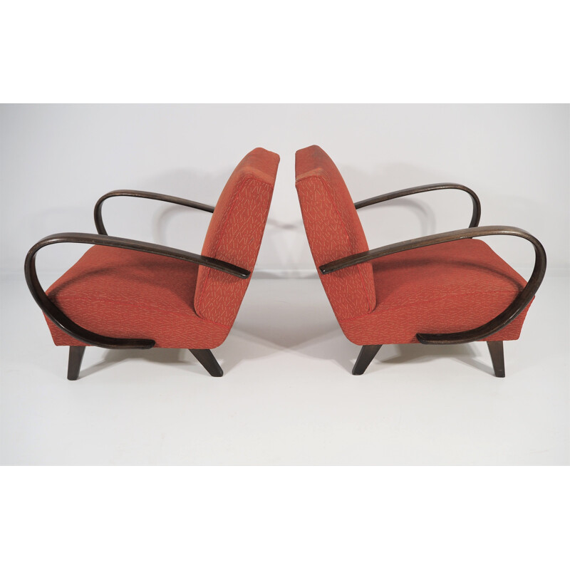 Pair of Art Deco Lounge Chairs by Jindřich Halabala, 1950s