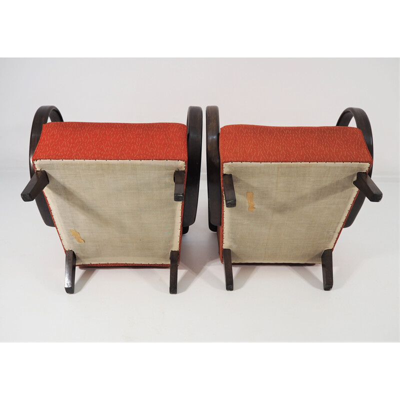 Pair of Art Deco Lounge Chairs by Jindřich Halabala, 1950s