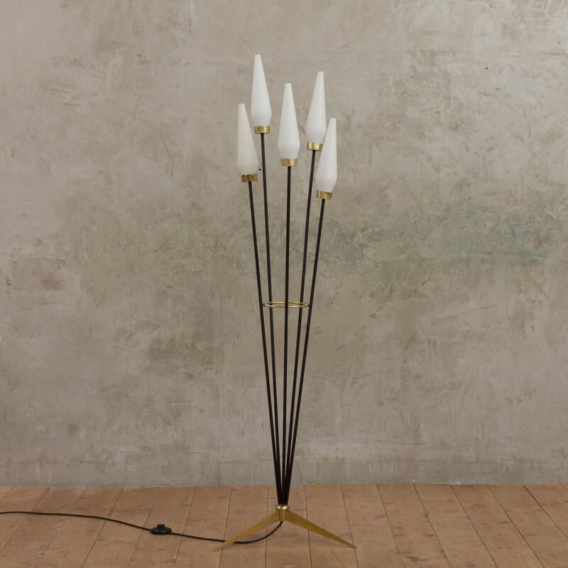 vintage floor lamp with five shades by Stilnovo