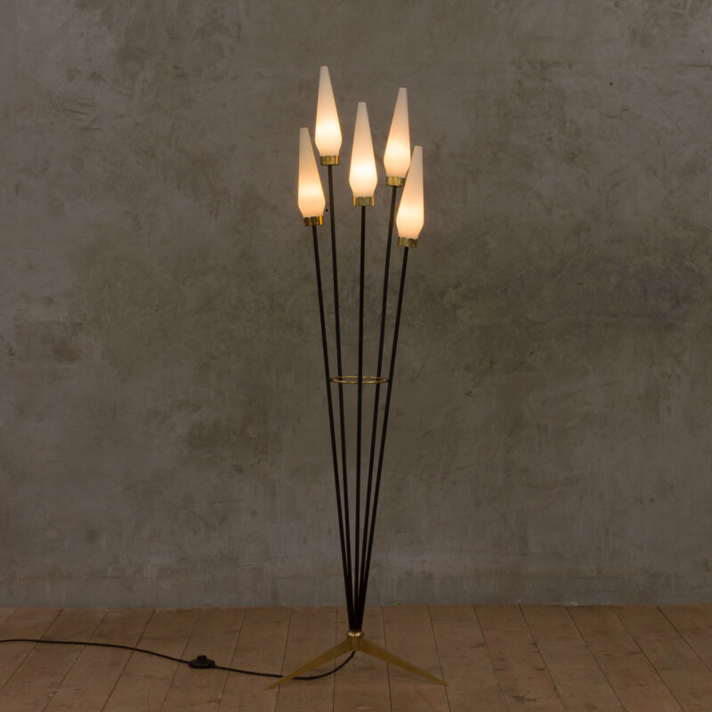 vintage floor lamp with five shades by Stilnovo