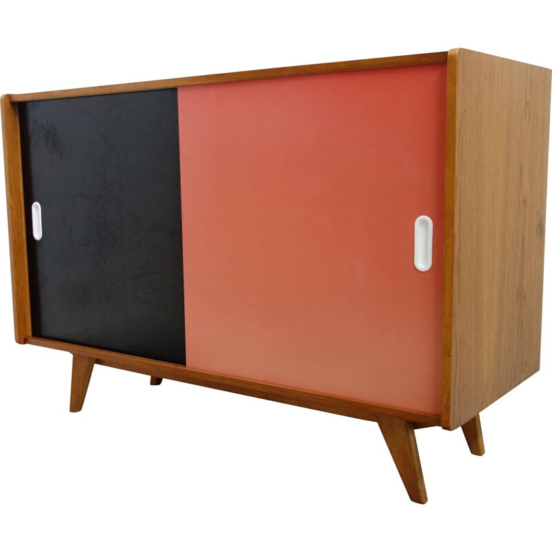 Vintage pink & black sideboard by Jiroutek 1960