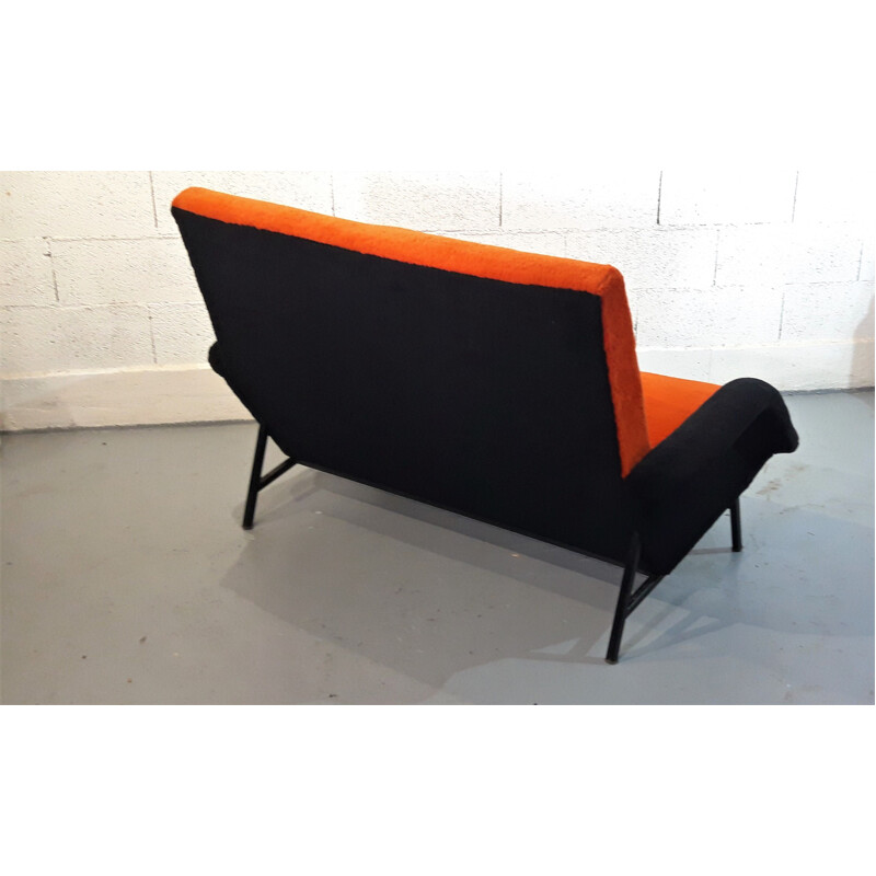 Vintage orange sofa by Guy Besnard, 1958s