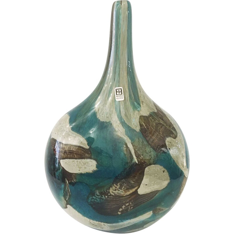 Vase vintage Mdina Lollipop Tiger, Malte
