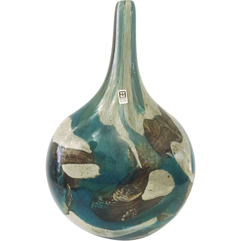 Vintage Mdina Lollipop Tiger Vase, Malta