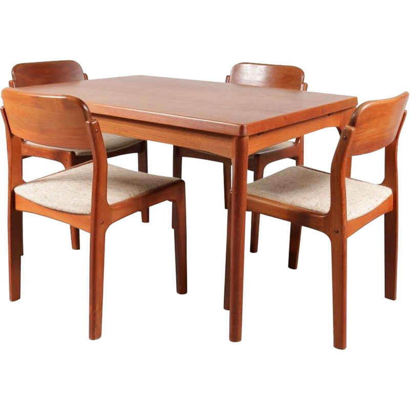 Vintage teak dining set by Henning Kjaernulf for Vejle Stole, Denmark 1960