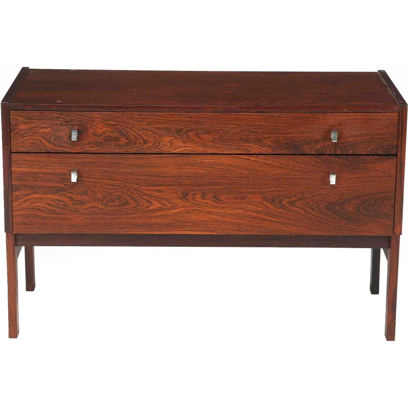 Vintage rosewood chest of drawers with 2 drawers