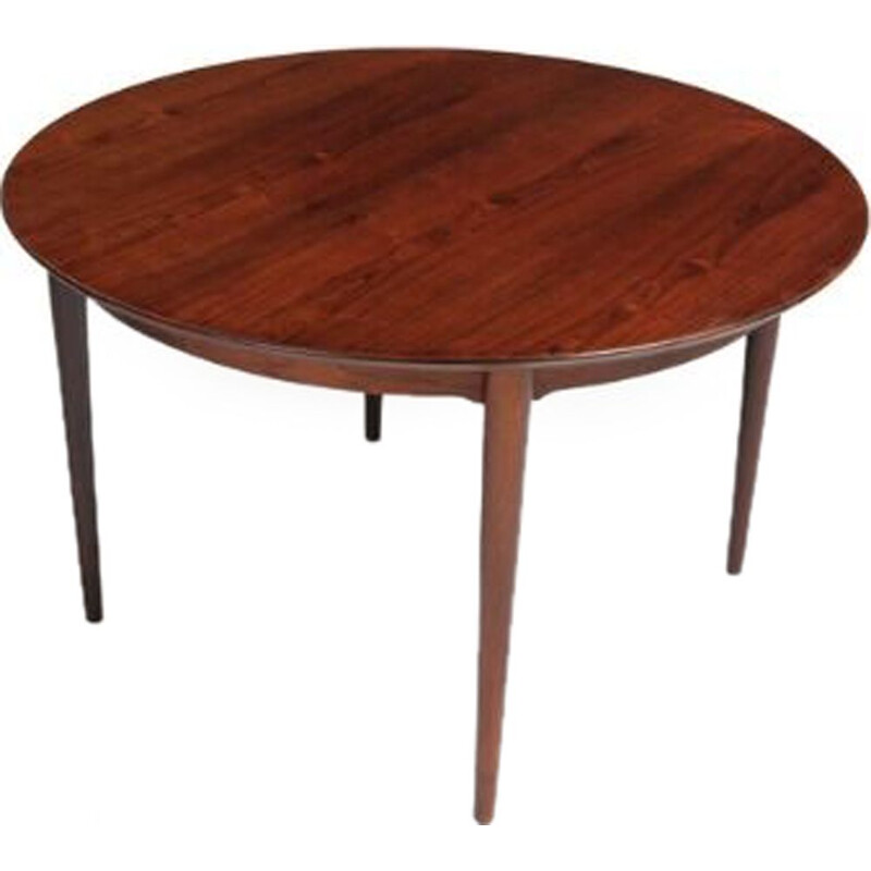  Vintage rosewood circular dining table by Mobilier Dansk