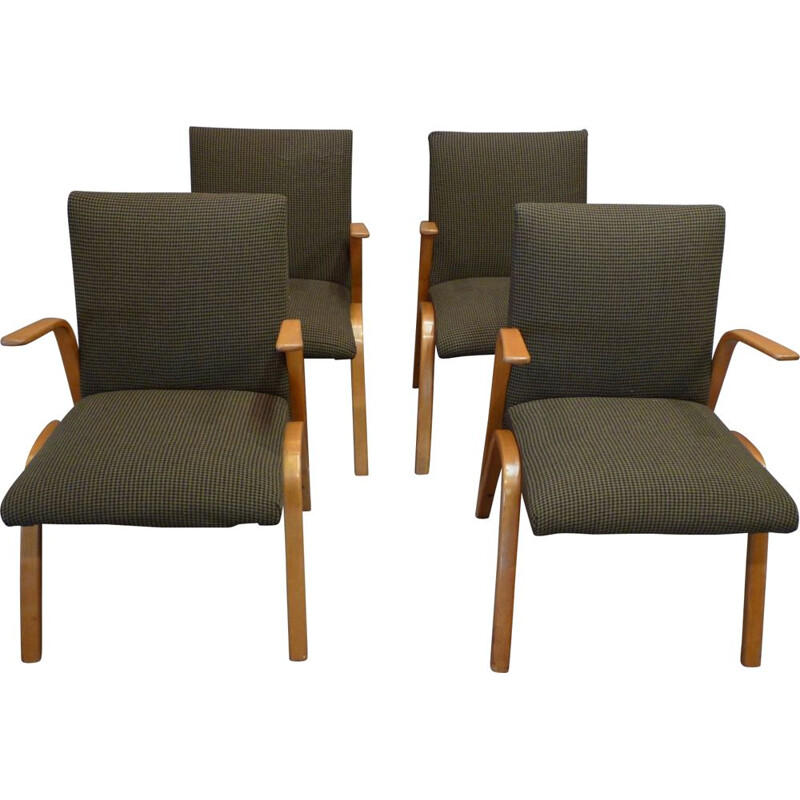 Suite of 4 design armchairs by Hugues Steiner, 1950