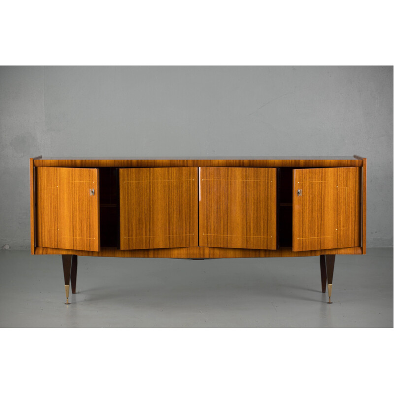 Vintage French Large Art Deco Sideboard in Macassar ebony, 1940s