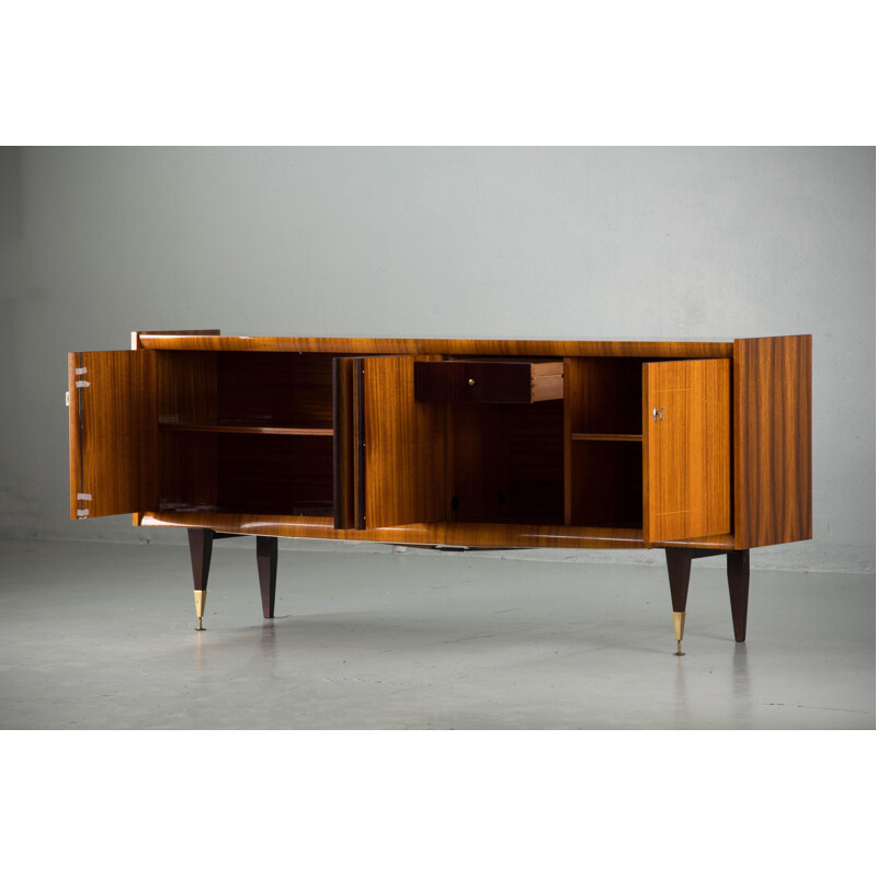 Vintage French Large Art Deco Sideboard in Macassar ebony, 1940s