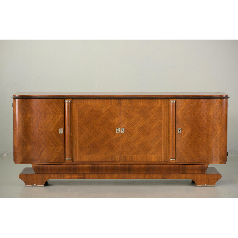 Vintage French Art Deco Sideboard with French Art Marquetry, 1940s