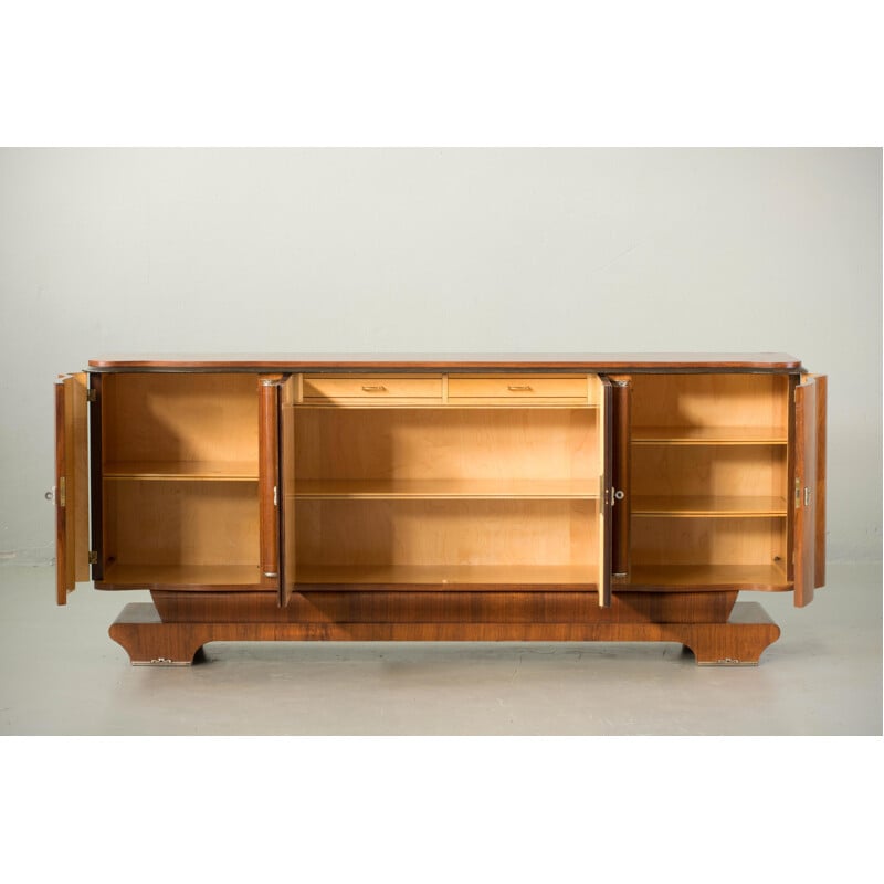 Vintage French Art Deco Sideboard with French Art Marquetry, 1940s