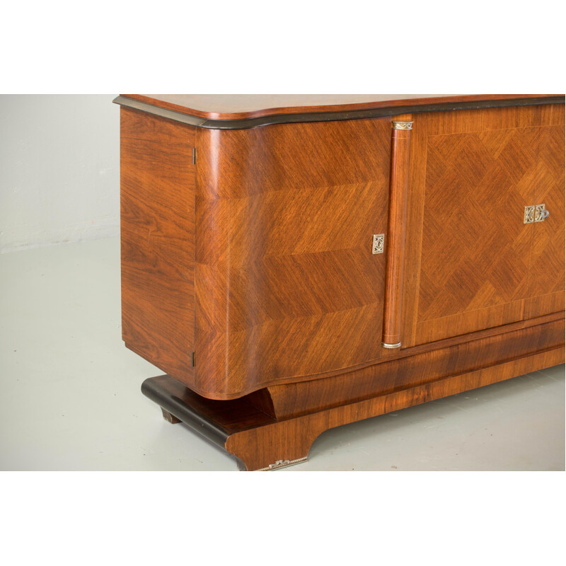 Vintage French Art Deco Sideboard with French Art Marquetry, 1940s