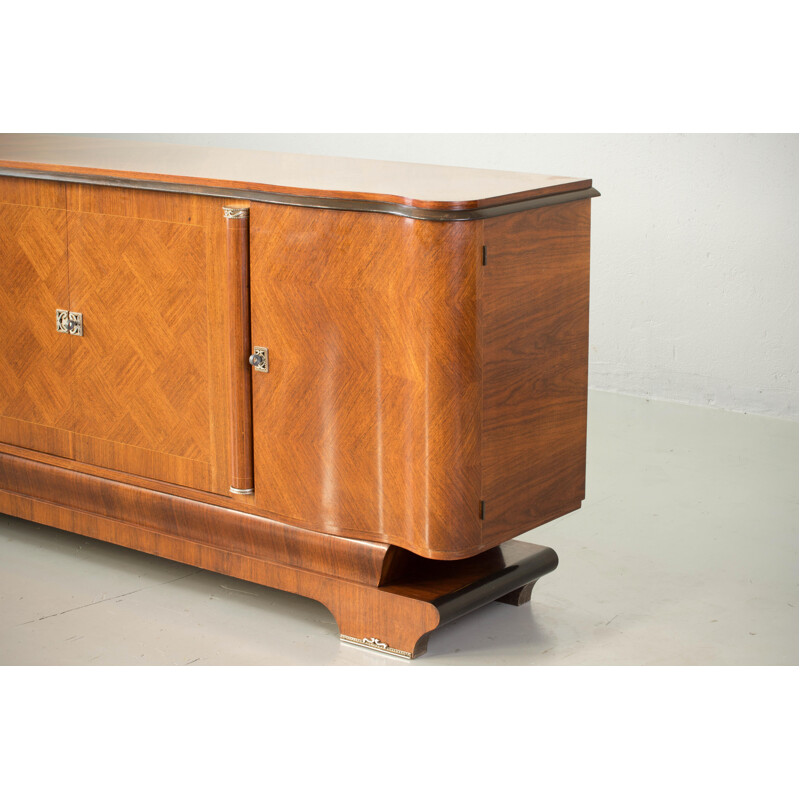Vintage French Art Deco Sideboard with French Art Marquetry, 1940s