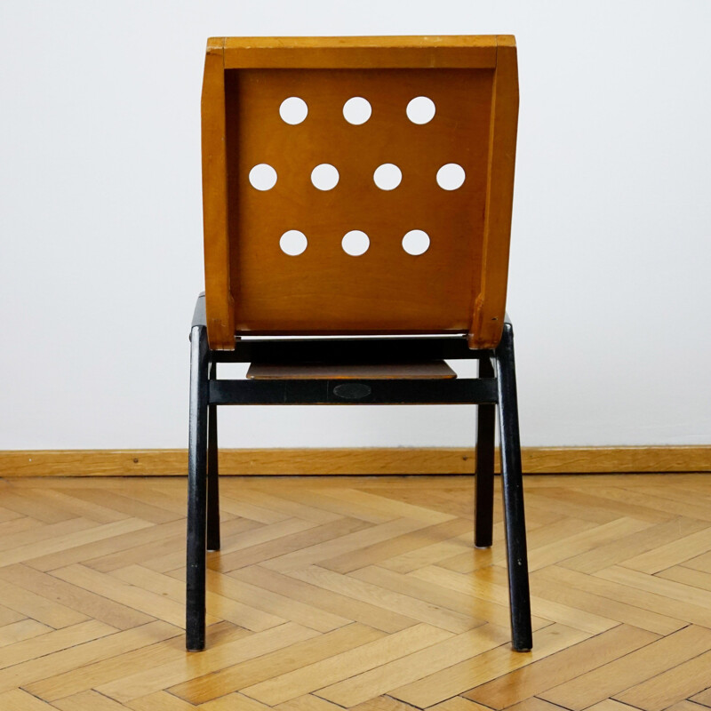 Ensemble de 6 chaises vintage empilables autrichiennes par Roland Rainer