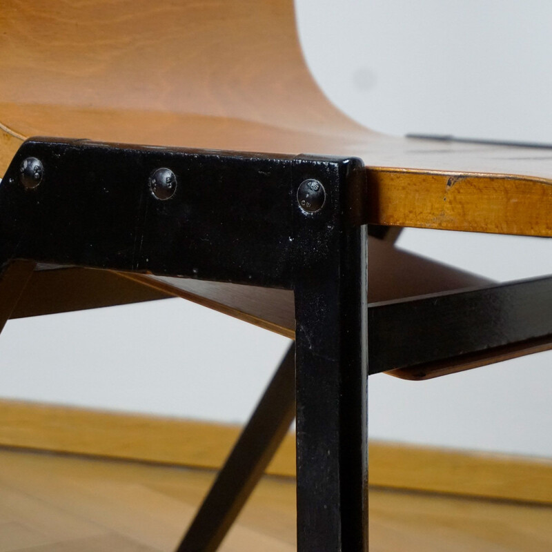 Set van 6 vintage Oostenrijkse stapelstoelen van Roland Rainer