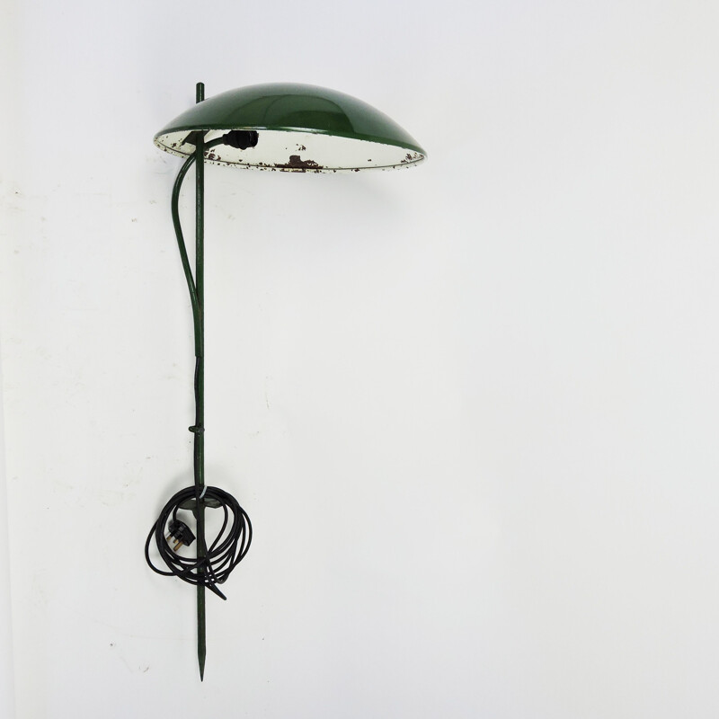 Lampadaire vintage en forme de dôme vert, Portugal 1970