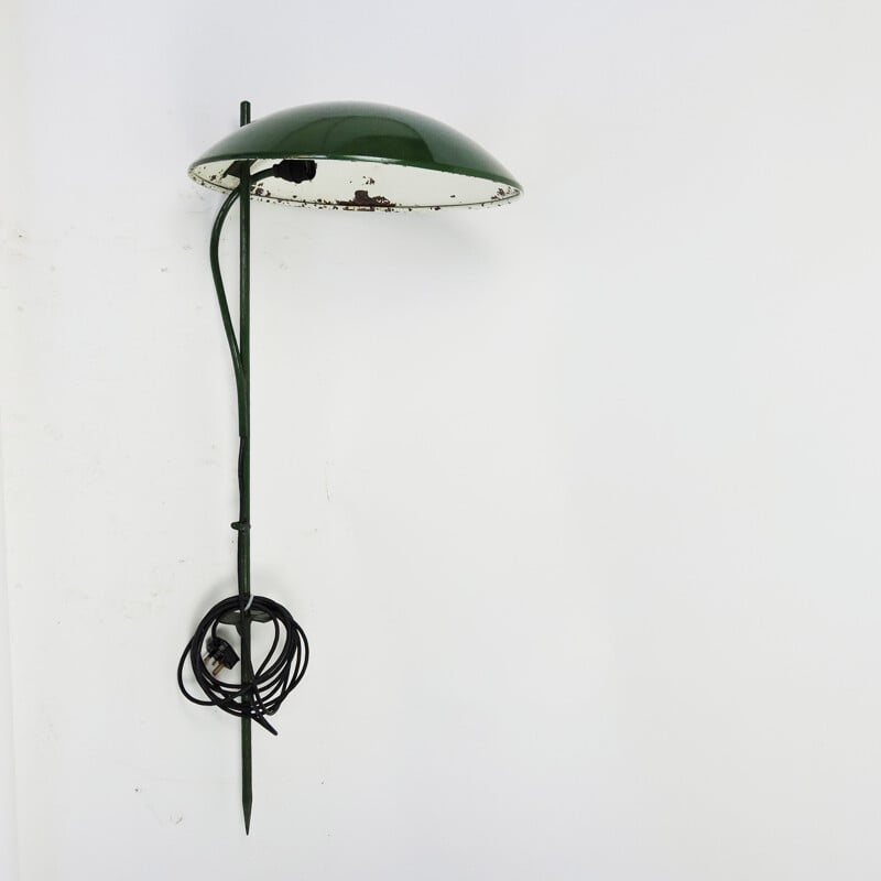 Vintage green dome floor lamp, Portugal 1970