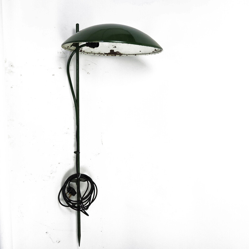 Vintage groene koepel vloerlamp, Portugal 1970