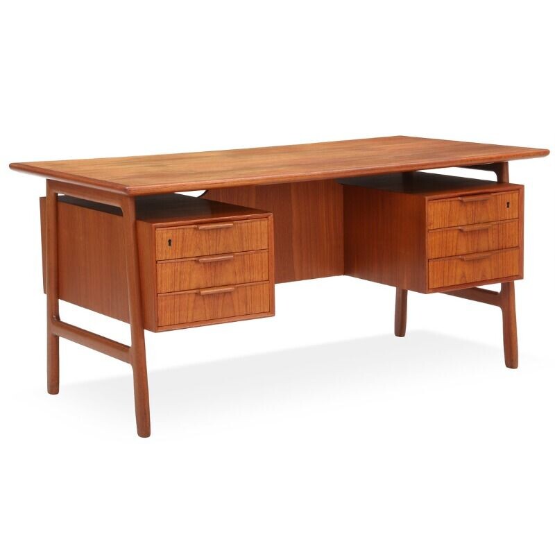 Vintage teak desk by Gunni Omann