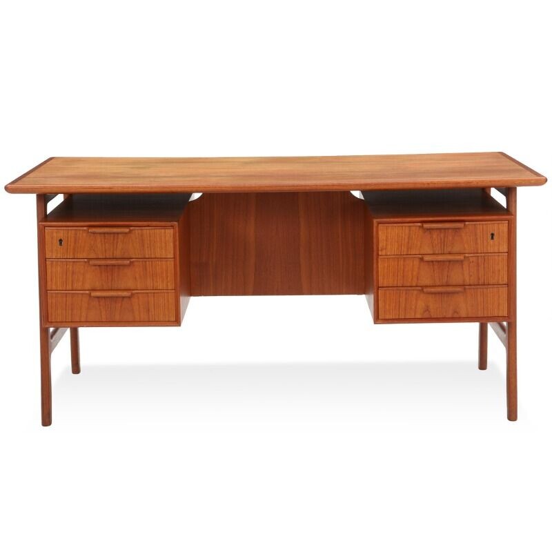 Vintage teak desk by Gunni Omann