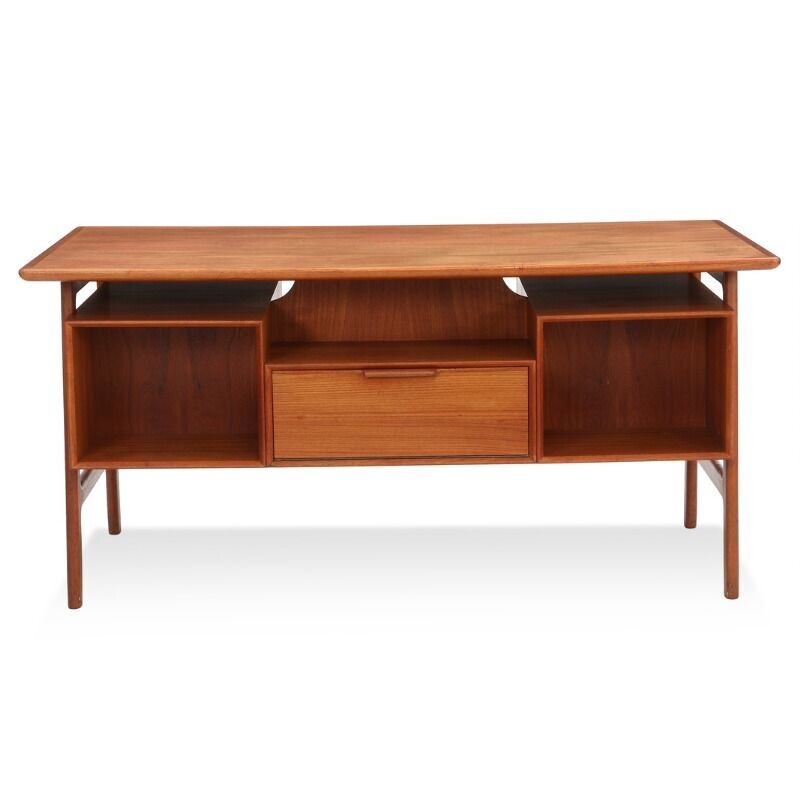 Vintage teak desk by Gunni Omann