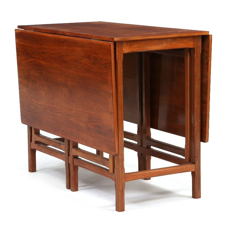 Vintage folding table in walnut lacquered by Christensen and Larsen