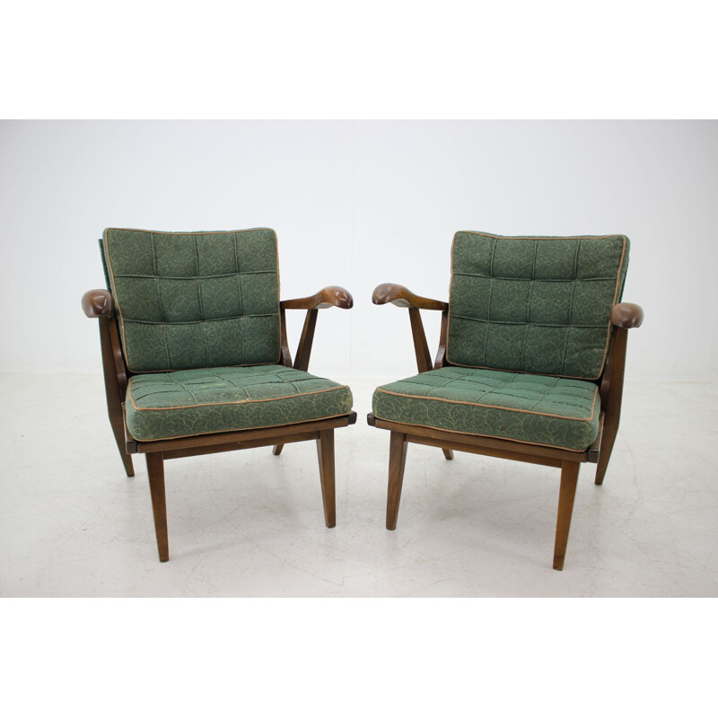 Vintage pair of armchairs, Czechoslovakia 1960