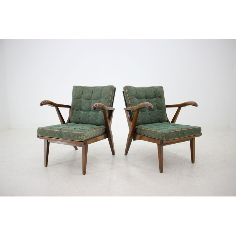 Vintage pair of armchairs, Czechoslovakia 1960