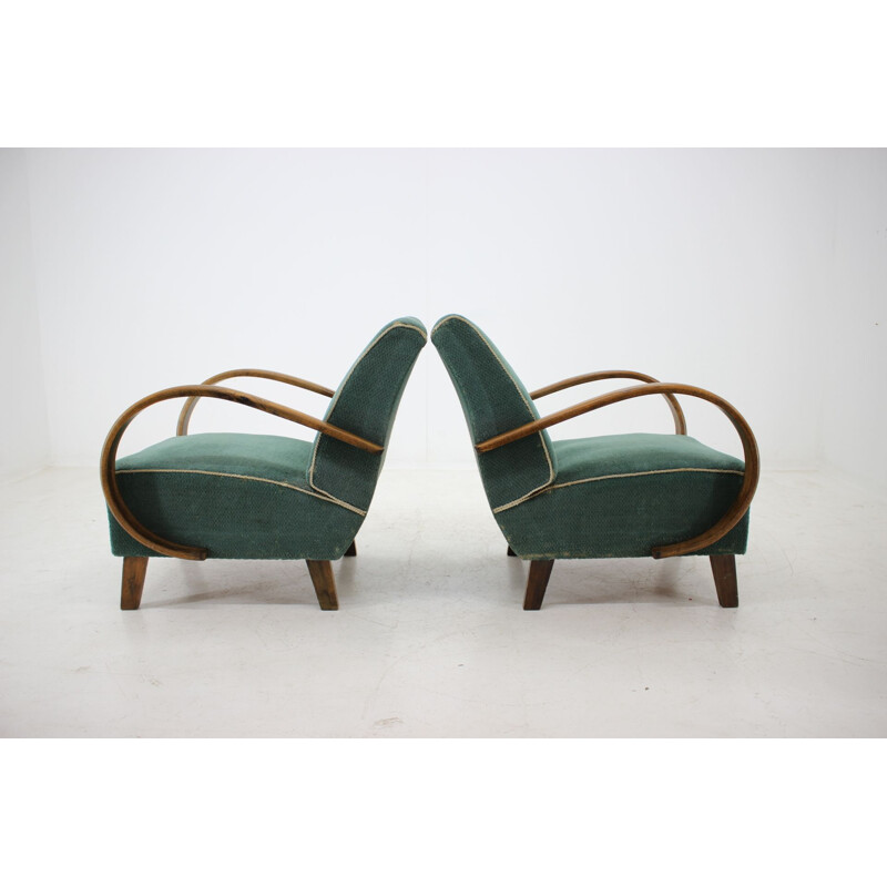 Vintage pair of armchairs by Jindřich Halabala, 1950