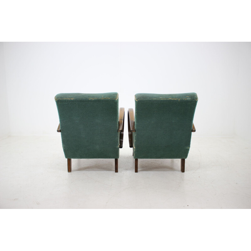 Vintage pair of armchairs by Jindřich Halabala, 1950