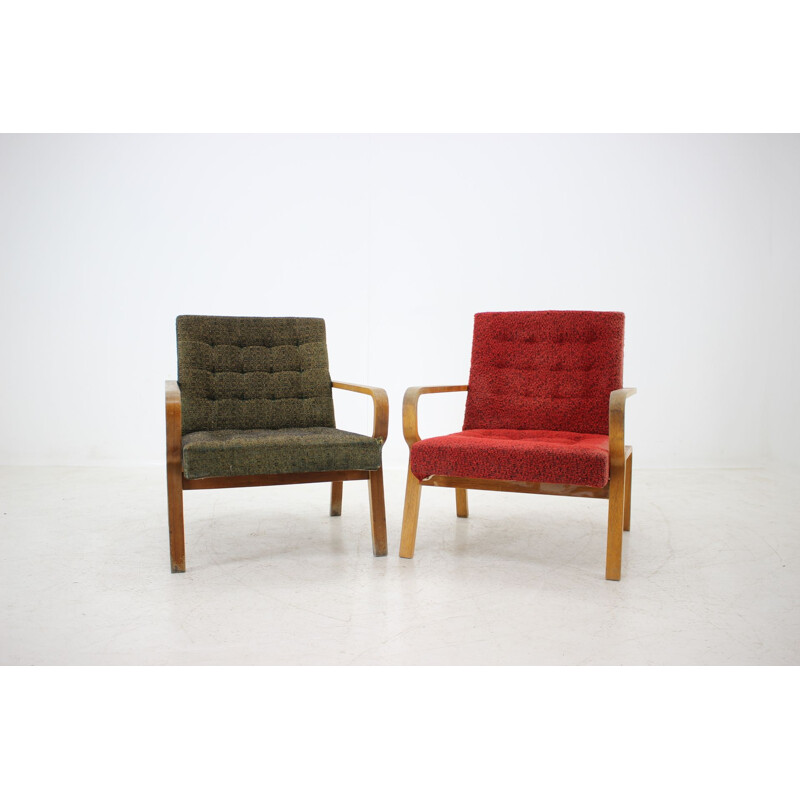 Vintage pair of armchairs, Czechoslovakia 1970