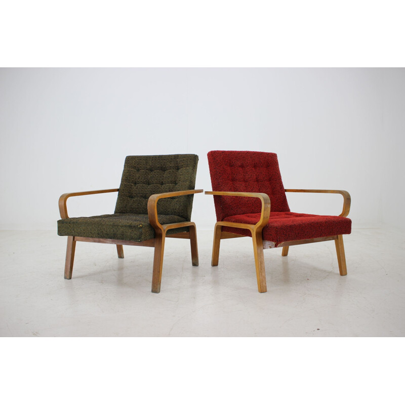 Paar vintage fauteuils, Tsjechoslowakije 1970