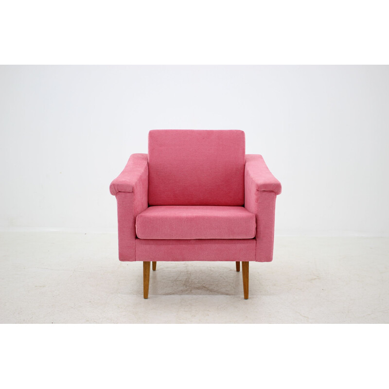 Vintage pink armchair, Czechoslovakia 1960