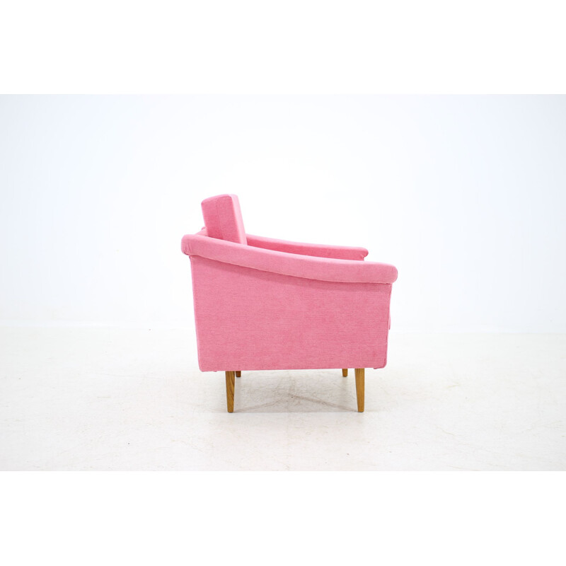 Vintage pink armchair, Czechoslovakia 1960