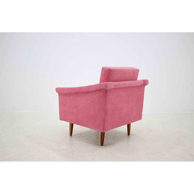 Vintage pink armchair, Czechoslovakia 1960