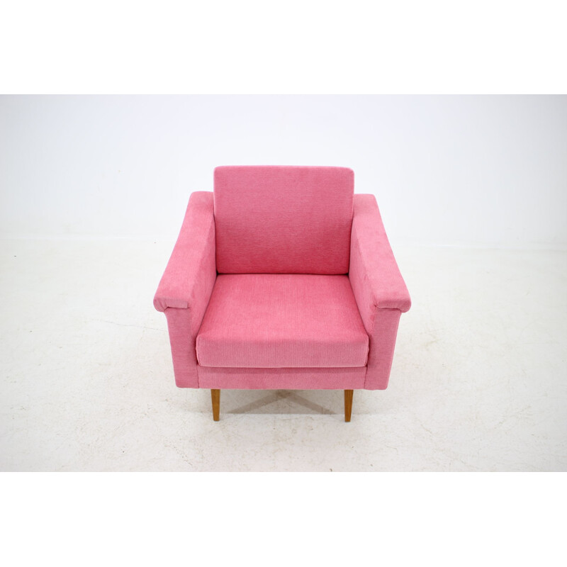 Vintage pink armchair, Czechoslovakia 1960