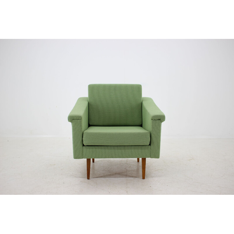 Vintage green armchair, new upholstery 1960s