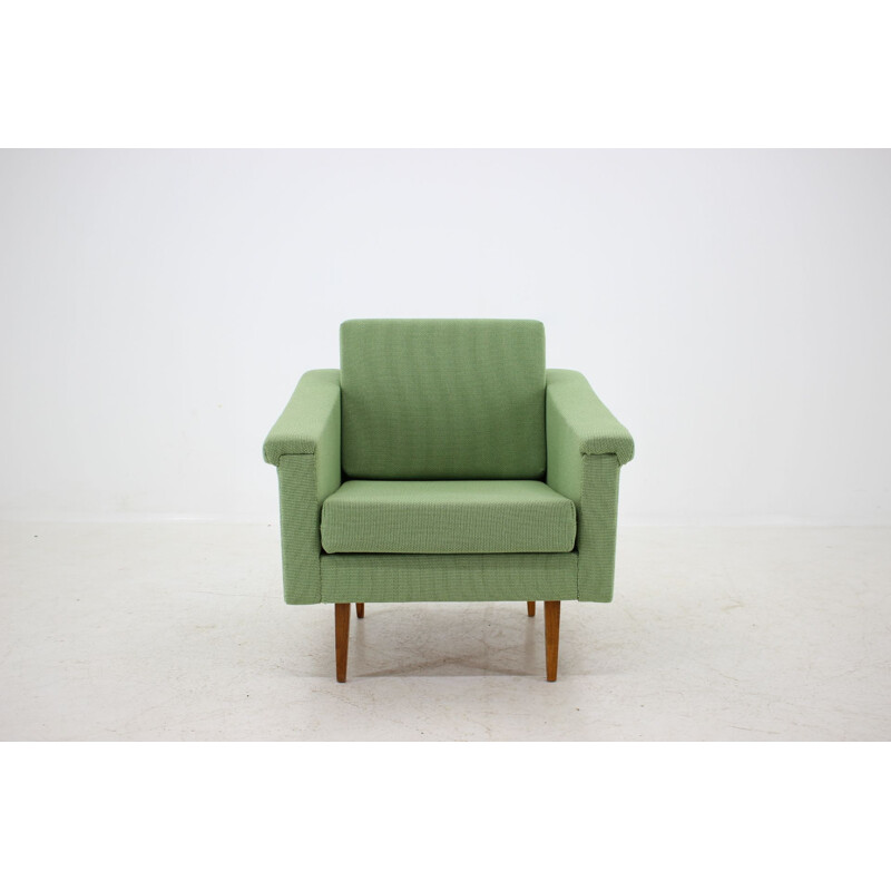 Vintage green armchair, new upholstery 1960s