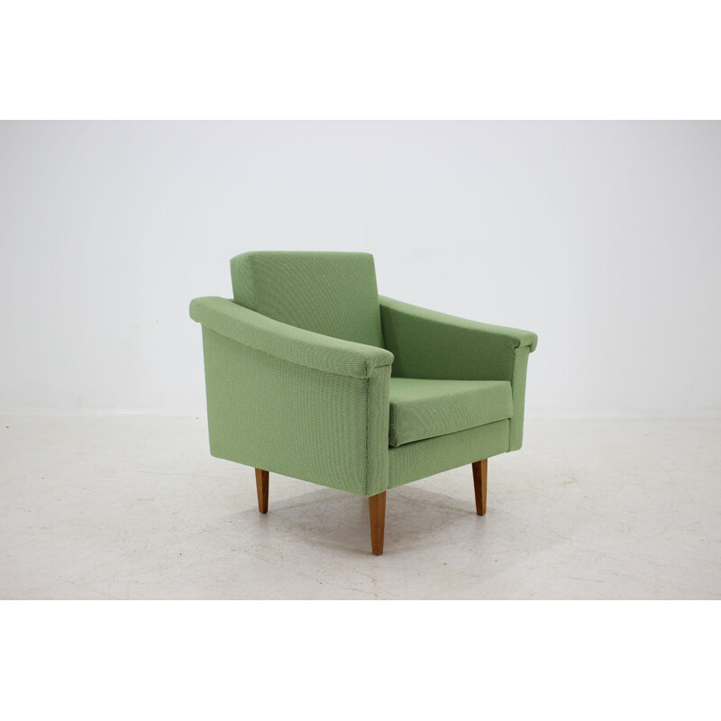 Vintage green armchair, new upholstery 1960s