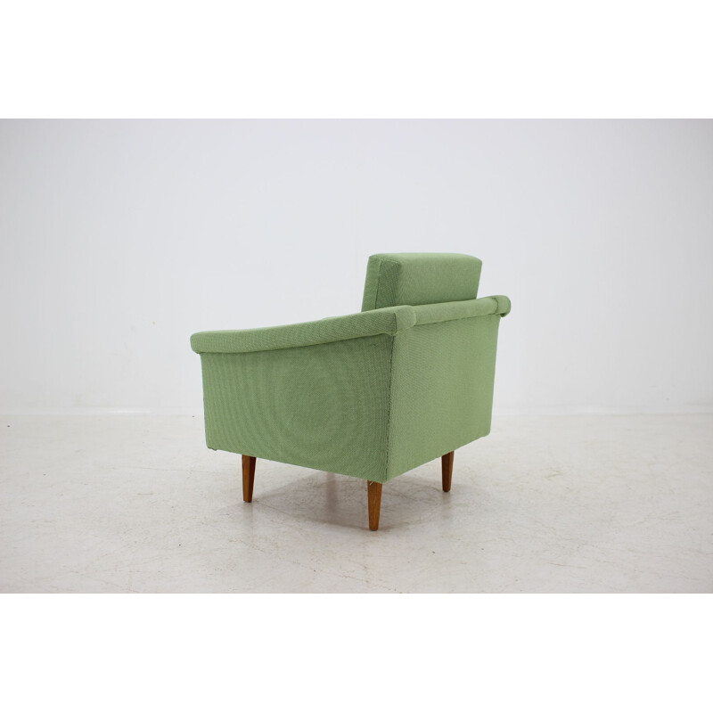 Vintage green armchair, new upholstery 1960s